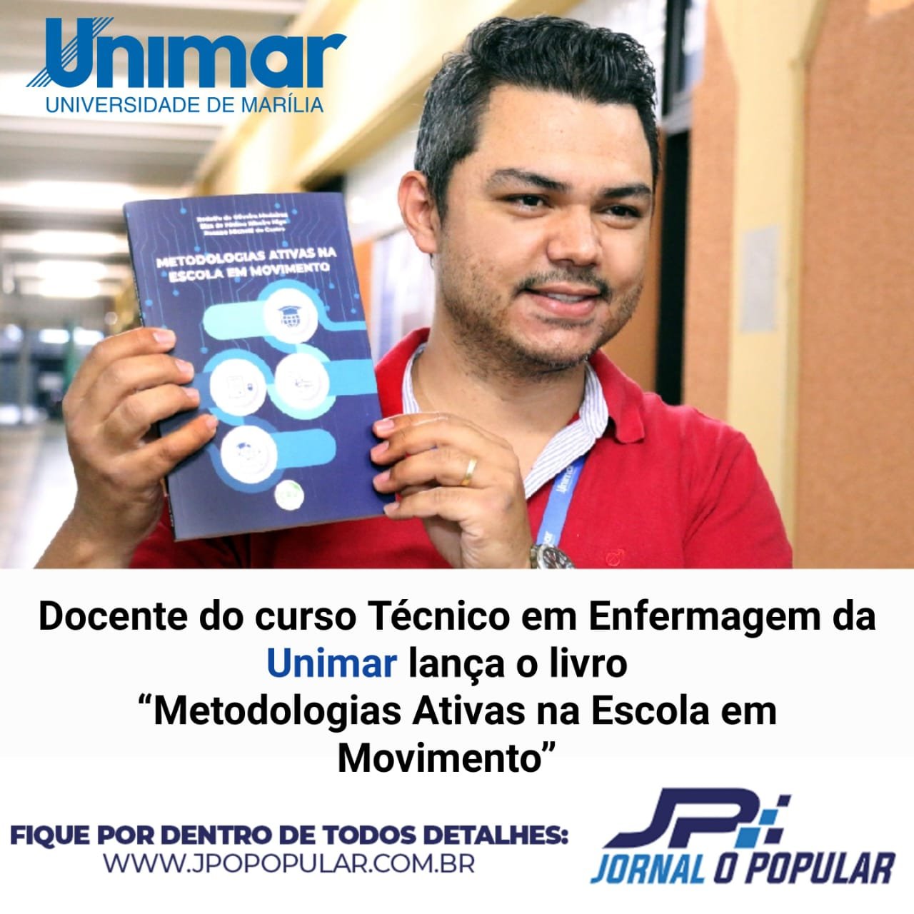 Docente do curso Técnico em Enfermagem da Unimar lança o livro “Metodologias Ativas na Escola em Movimento”