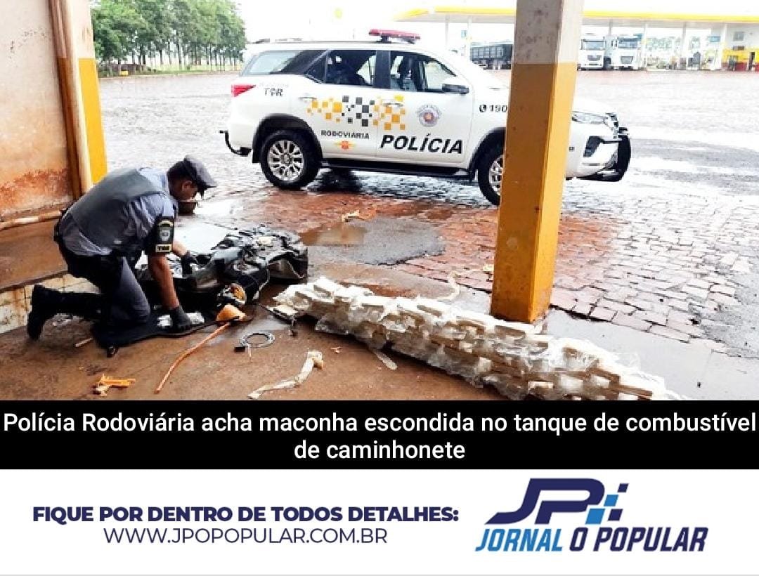 Polícia Rodoviária acha maconha escondida no tanque de combustível de caminhonete