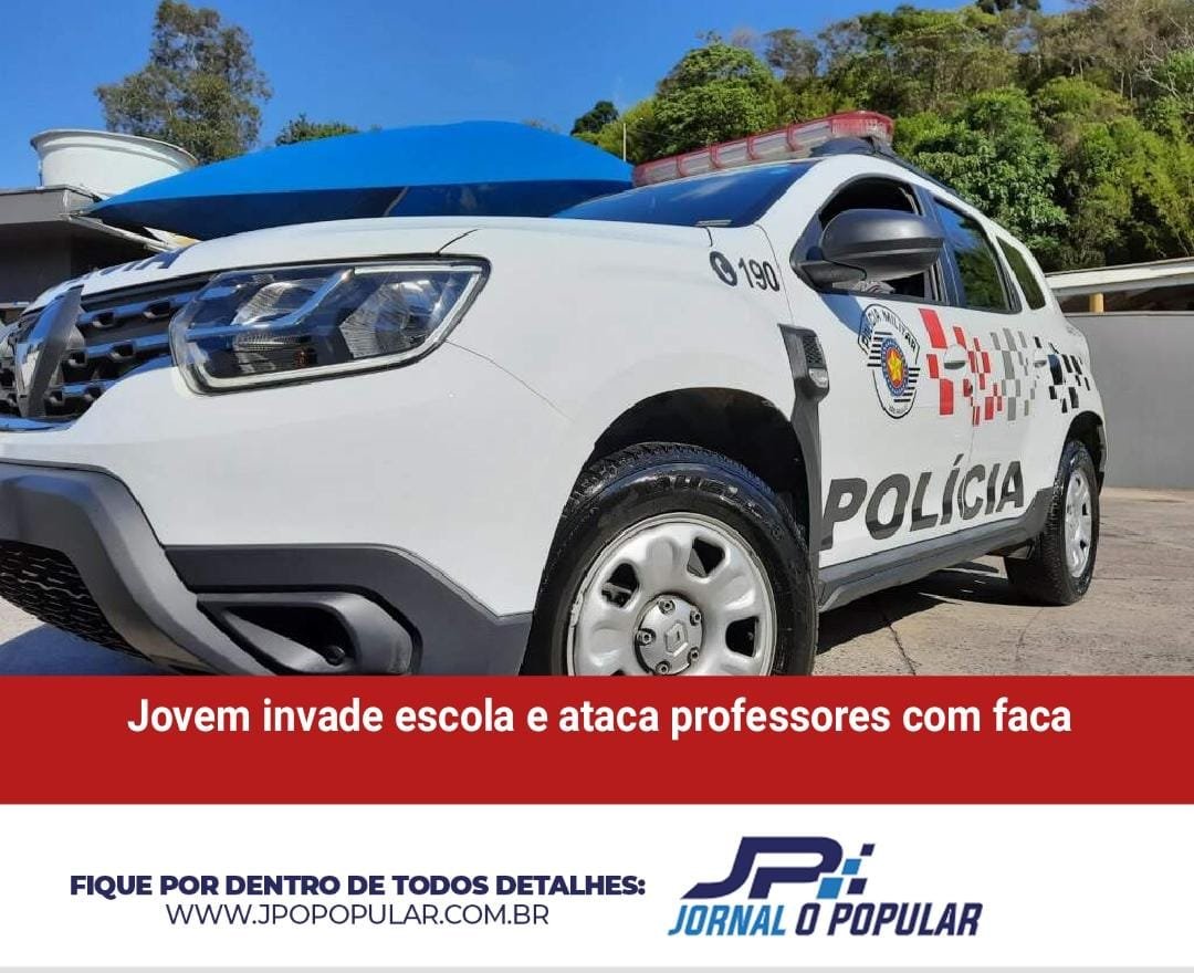 Jovem invade escola e ataca professores com uma faca