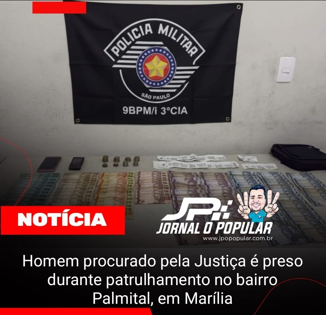 Homem procurado pela Justiça é preso durante patrulhamento no bairro Palmital, em Marília