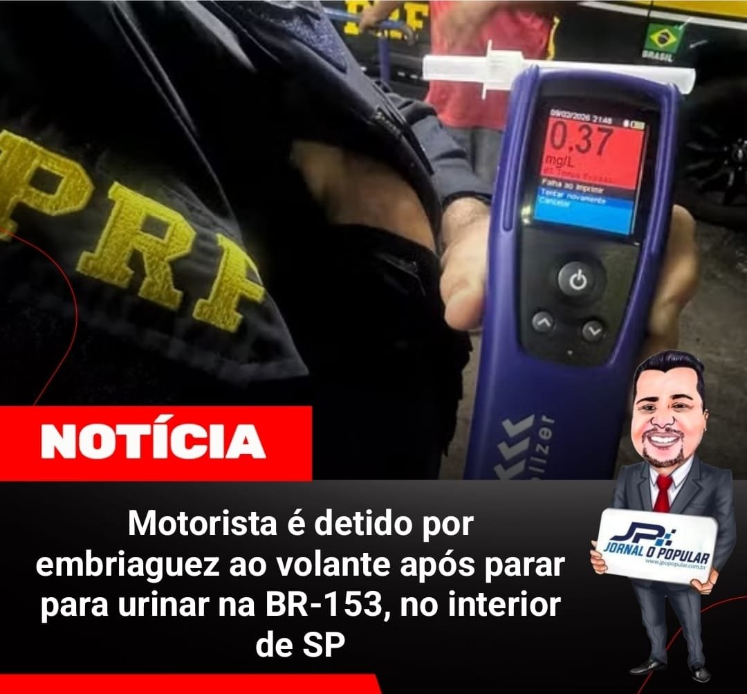 Motorista é detido por embriaguez ao volante após parar para urinar na BR-153, no interior de SP